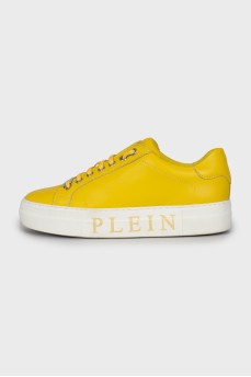 Yellow leather sneakers