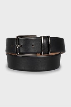 Men's black leather belt