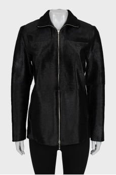 Sheepskin coat made of napped leather