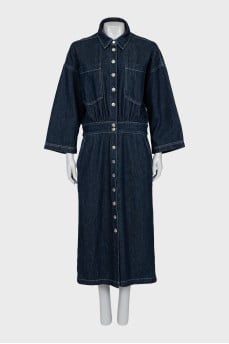 Denim dress with buttons