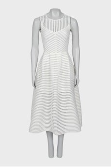 Striped dress in white
