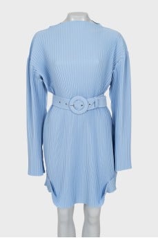 Blue pleated dress