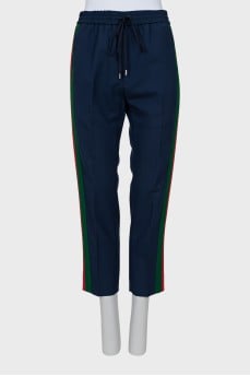 Wool trousers with stripes