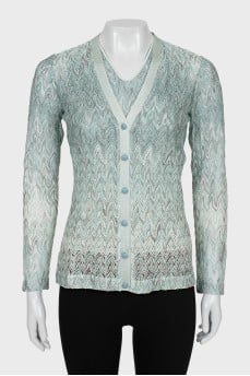 Knitted cardigan with a tank top