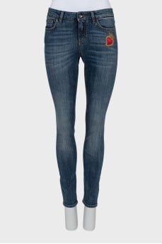 Джинси skinny fit з вишивкою