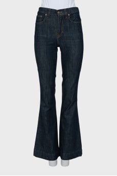 Mid-rise flared jeans