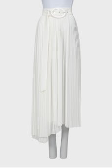 Wrap pleated skirt