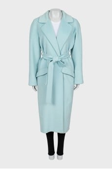 Blue wool coat