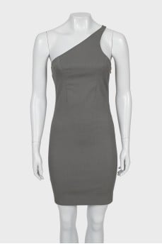 Gray one shoulder dress
