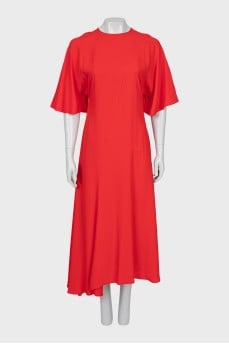 Orange dress with asymmetrical hem