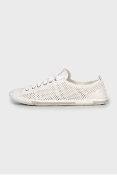 White sneakers with perforation
