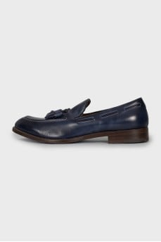 Men's Blue Leather Loafers