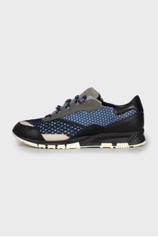 Men's leather mesh sneakers