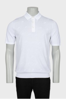 Men's T-shirt with buttons and embroidery