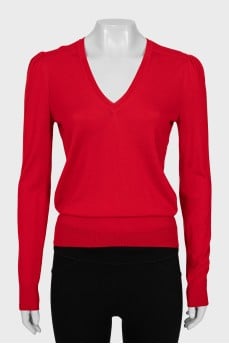Red wool pullover