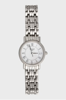 Silver colored quartz watch