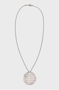 Silver pendant with engraving