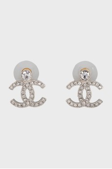 Earrings in the form of a company logo