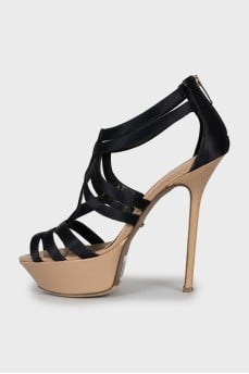 Platform sandals with stiletto heels