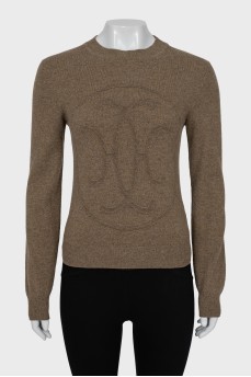 Cashmere jumper with massive logo