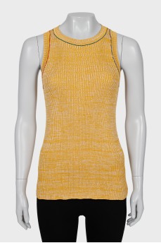 Yellow ribbed tank top