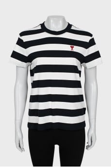 Striped T-shirt with embroidery
