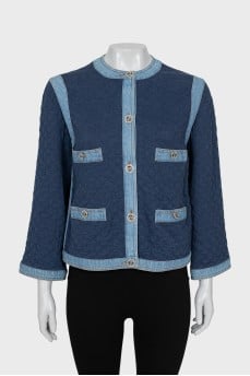Jacket with denim inserts