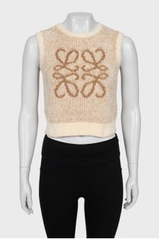 Crop top with pile
