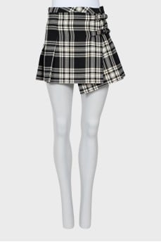 Checkered wool skirt