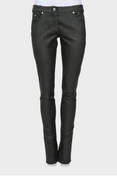 Gray jeans with zippers