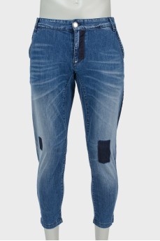 Jeans cropped with stripes
