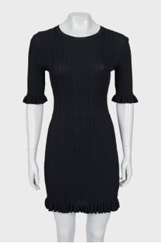 Black ribbed dress