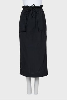 Straight skirt with ties