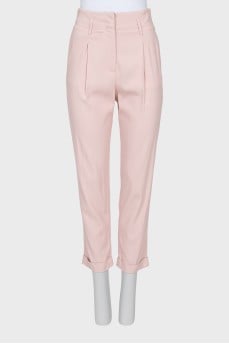 Straight trousers with cuffs