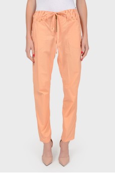 Peach drawstring trousers
