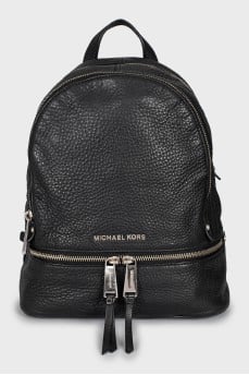 Black backpack with patch pockets