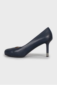 Dark blue leather shoes