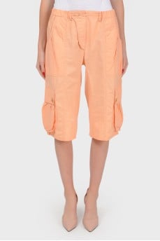 Cotton breeches with patch pockets