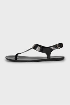 Black Patent Leather Sandals