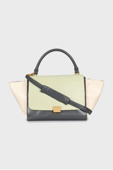 Leather bag with flap