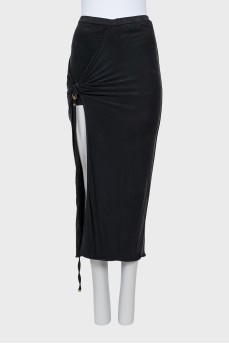 Fitted draped skirt