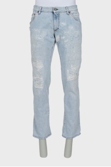 Men's jeans with worn effect