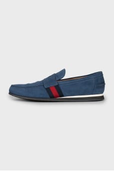 Men's blue suede loafers
