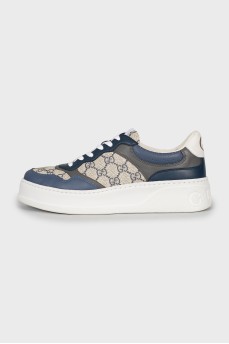 Men's canvas and leather sneakers