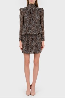 Silk dress in a leopard print