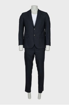 Men's black wool suit