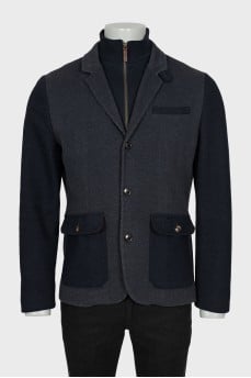 Men's jacket with zipper and buttons