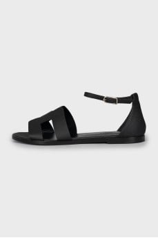 Santorini sandals in black leather