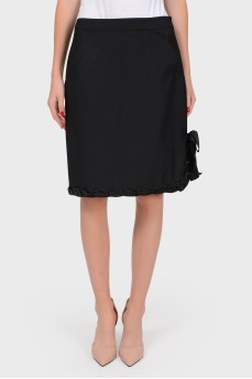 Skirt with woven silk ribbon