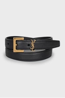 Narrow leather belt